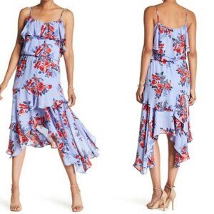 Parker Floral Ruffle Midi Dress in size L